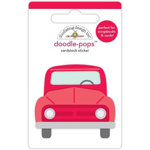 Паф-стикер Красная машинка Doodlebug Doodle-Pops 3D Stickers