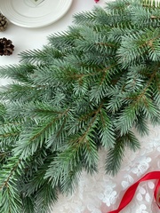 Еловая ветка, искусственная зелень, зимний декор, цвет - под голубую ель, 21 ветка, 73 см, 1 шт.