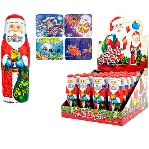 Изделие из кондитерской глазури с сюрпризом SANTA SURPRISE 1кор*6бл*24шт, 38гр