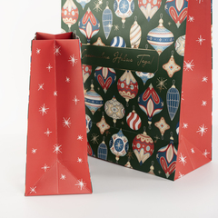 Пакет подарочный S вертикальный, Счастливого Нового Года! (елочные шары), Металликк, 18*23*10 см (Д*В*Ш), 1 шт.