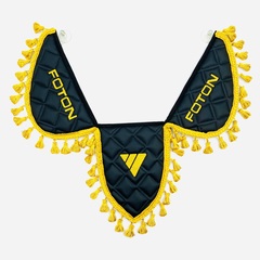 Вымпел тройной Foton (экокожа, черный с желтой вышивкой)