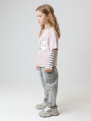фуфайка  для девочки  КР 302828/розовый лед к601