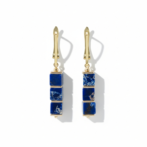 Серьги "КУБ" лазурит
