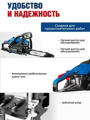 ЗУБР 37 см3, 35 см, бензопила, Профессионал (ПБЦ-370 35П)