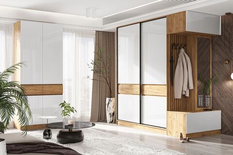 Прихожая Роджинамиф №18 Белый глянец / Дуб крафт