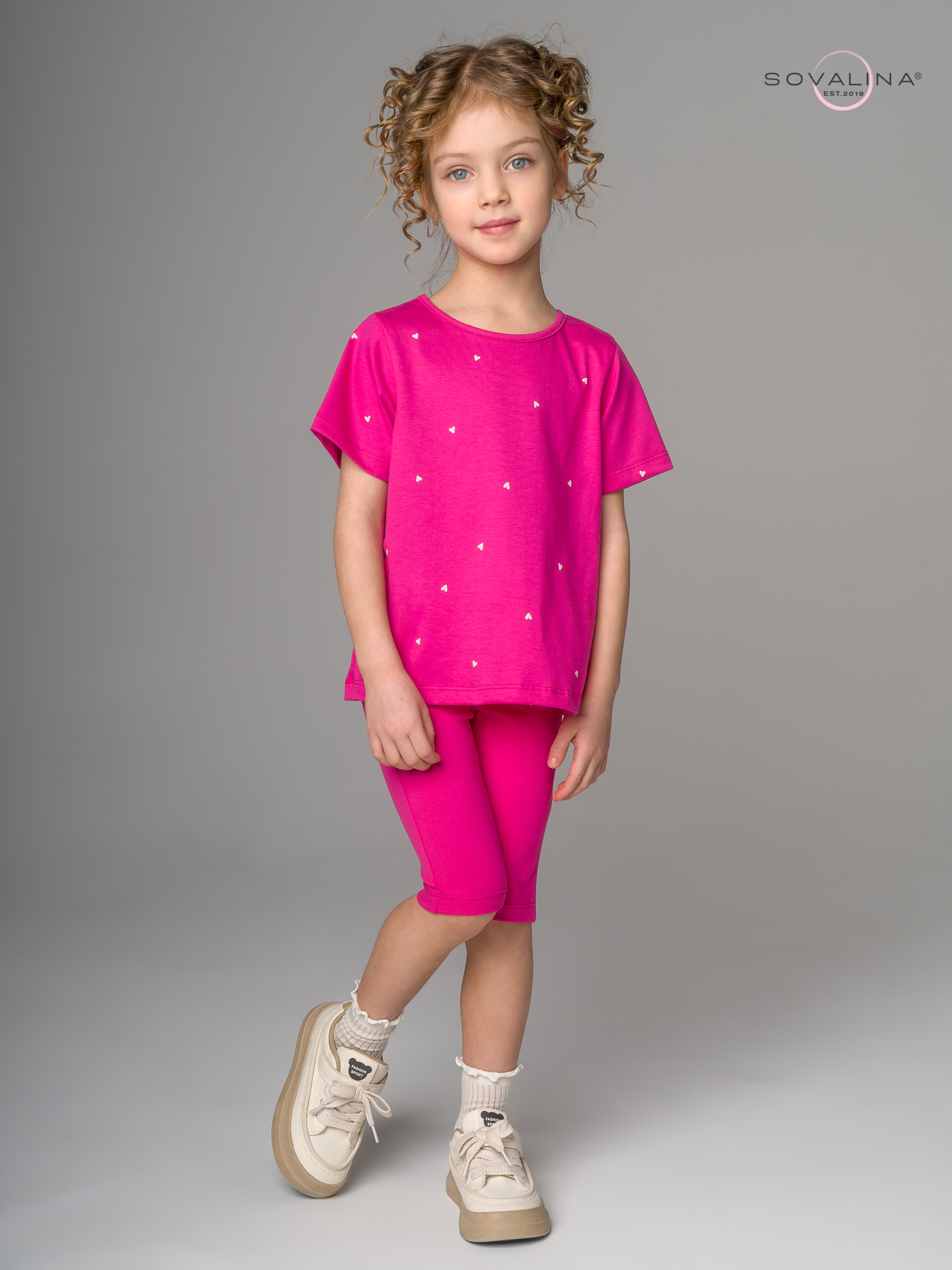 Костюм Актив сердечки барби-фуксия