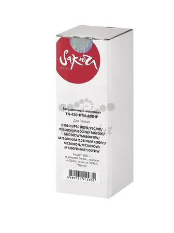 Заправочный комплект тонера с чипом Sakura ZKTN-420H  для Pantum , черный, 115гр.