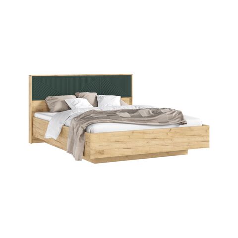 С/Г Сильвия Кровать парящая 1,6м (ортопед дерево) (Браш Мени Грин/Дуб Крафт, Дуб Крафт)