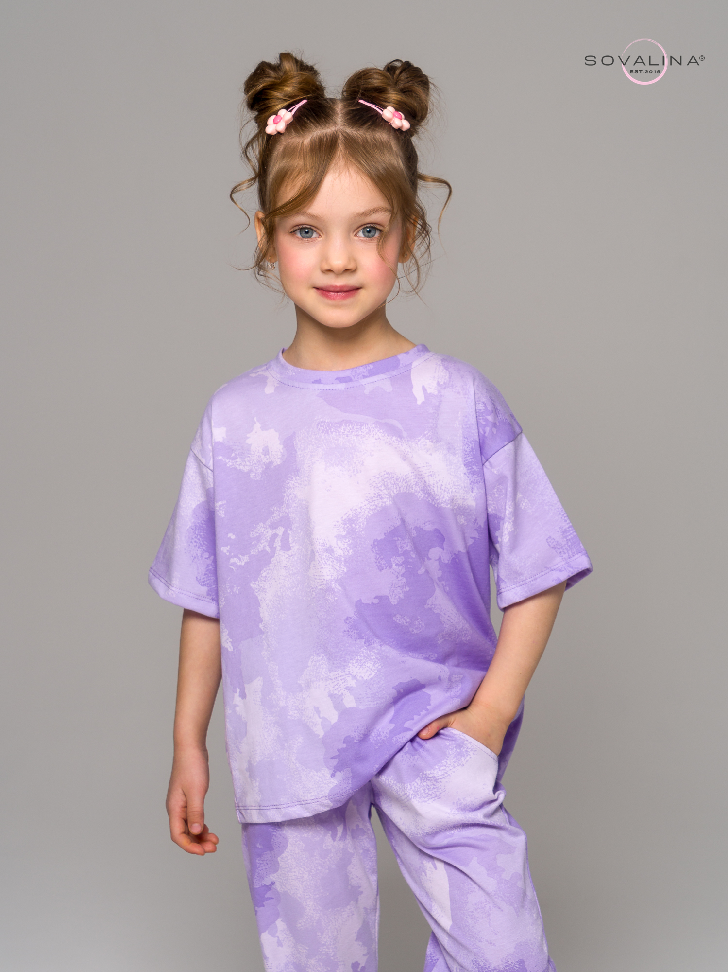 Костюм Daily girl тайдай лаванда mini