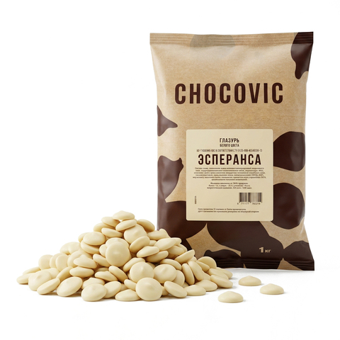 Глазурь шоколадная белая Esperanza Chocovic, 1 кг (ISF-T103CHVC-69C)