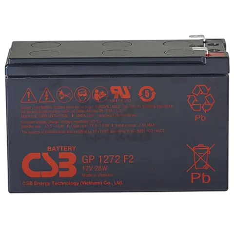 Аккумулятор CSB 12V 7.2Ah GP1272 F2 (28W) (клемма 7мм.) (GP1272 F2 (12V28W) CSB)