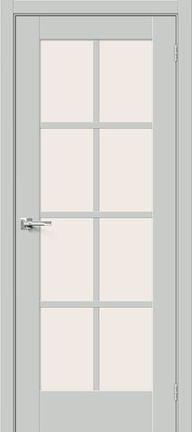 Межкомнатная дверь Прима 11.1 стекло Magic Fog ПЭТ Grey Silk (светло-серый матовый, без текстуры)