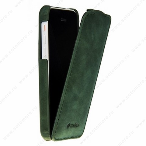 Чехол-флип Melkco для iPhone SE/ 5s/ 5C/ 5 Leather Case Jacka Type (Classic Vintage Green)