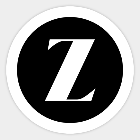 Наклейка «Z» (белая в черном кругу)