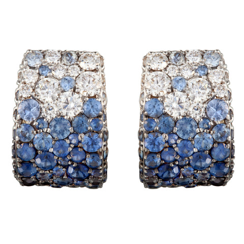 Серьги с Сафирами и Бриллиантами, E0256-0/20