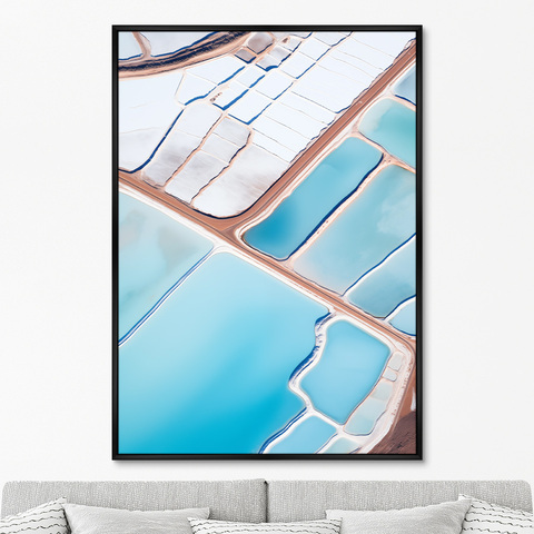 ArtNoMore - Репродукция картины на холсте Salt lakes, light blue, No 2, 2024г.