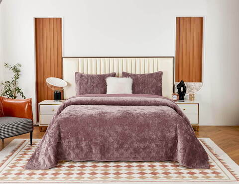 Покрывало 240x260 Sofi De MarkO Розалин пепельно-розовое