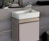 Шкафчик для раковины Geberit Citterio, с одной дверью: B=44см, H=55.4см, T=31.6см, бежевый / глянцевое стекло, светлый дуб / меламин, структура дерева