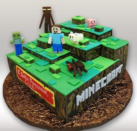 bolo jogo minecraft - Pesquisa Google  Торт, День рождения, Украшение  тортов