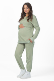 Утепленный спортивный костюм для беременных и кормящих 15069 шалфей