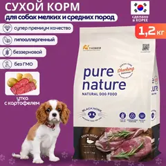 Pure Nature сухой беззерновой корм для собак всех пород с уткой и картофелем 1,2 кг
