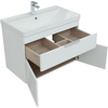 Aquanet 312430 Тумба с раковиной Ирис new 80 подвесная 1 ящ. 2 фасада цв.белый глянец (312430)