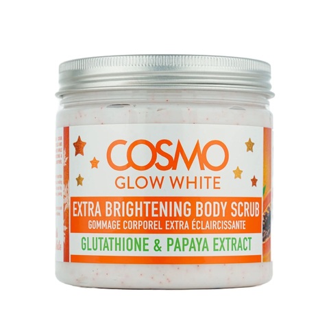 COSMO Glow white Экстра отбеливающий скраб для тела с глутатоином и экстрактом папайи 500 ml
