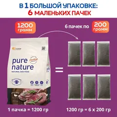 Pure Nature сухой беззерновой корм для собак всех пород с уткой и картофелем 1,2 кг