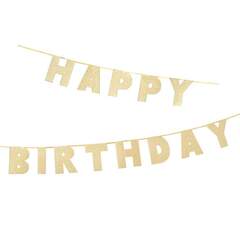 Гирлянда "Happy Birthday" 3м (gold)