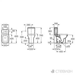 УНИТАЗ-КОМПАКТ ROCA DEBBA c сиденьем