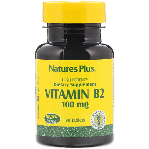 Nature's Plus, Витамин B-2, 100 мг, 90 таблеток