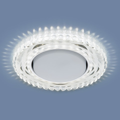 Точечный светильник с LED подсветкой Elektrostandar 3036 GX53 SL/WH зеркальный/белый