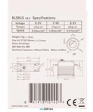 Сервопривод KST BLS815 HV (20 кг/см, 0.07 сек/60°, 73г)