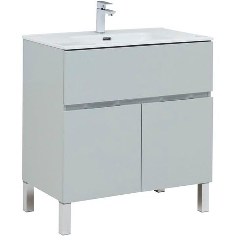Aquanet 277552 Тумба Алвита new 80 напольная 1 ящ., 2 дв. цв.серый (277552)