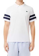 Теннисное поло Lacoste Ultra-Dry Colourblock Tennis Polo Shirt - white/navy blue
