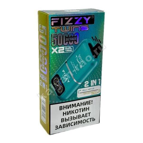 Fizzy Twins 50000 затяжек (2 в 1) - Лед с Мятой - Персик Манго Арбуз