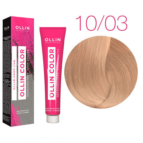 OLLIN Color 10/03 (Светлый блондин прозрачно-золотистый) - Перманентная крем-краска для волос