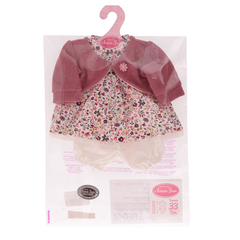 Munecas Antonio Juan Одежда для кукол и пупсов 30-35 см, платье, болеро ярко-розовое, трусики (91033-20)