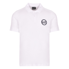 Теннисное поло EA7 Man Jersey Polo Shirt - white