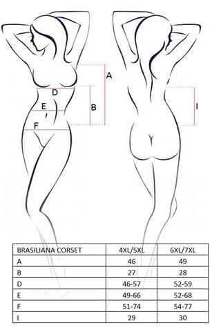 Комплект большого размера Brasiliana Corset Black Passion Size Plus