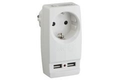 Адаптер 61 699 NAD-USB02-1E-C-WH сзаземл. 1 гн. USB2.1A Navigator 61699