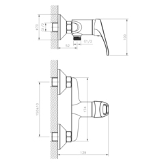 DR21056 Смеситель одноручный для душа, хром