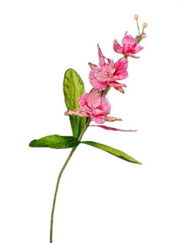 Веточка орхидеи 13х69см ChristmasDeLuxe розовая