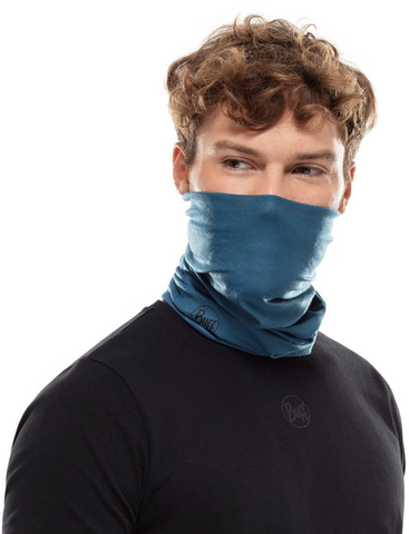 Картинка бандана-труба Buff CoolNet Insect Shield Solid Eclipse Blue - 2