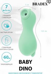 Салатовый вакуум-волновой стимулятор Baby Dino - 