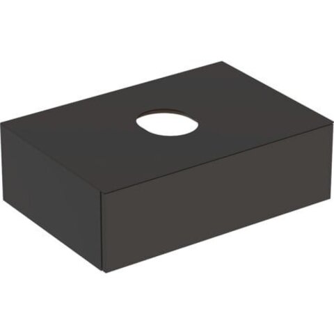 Шкафчик для накладной раковины Geberit VariForm, с одним выдвижным ящиком, полкой и сифоном: B=75см, H=23.5см, T=51см, темно-серый / лакированный матовый, темно-серый / матовый