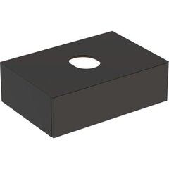 Шкафчик для накладной раковины Geberit VariForm, с одним выдвижным ящиком, полкой и сифоном: B=75см, H=23.5см, T=51см, темно-серый / лакированный матовый, темно-серый / матовый фото