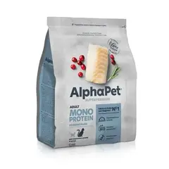 Сухой корм для кошек AlphaPet Superpremium Monoprotein (АльфаПет) 0,4кг из белой рыбы