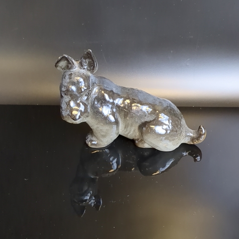 Статуэтка Скотч-терьер черный, скульптор П.П. Веселов, фарфор, аэрография, Ленинградский фарфоровый завод (ЛФЗ), СССР, 1970-1991 гг.