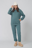 Утепленный спортивный костюм для беременных и кормящих  16501 зеленый